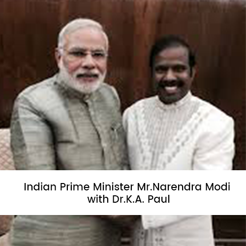 Dr. K.A. Paul with Prime Minister Narendra Modi