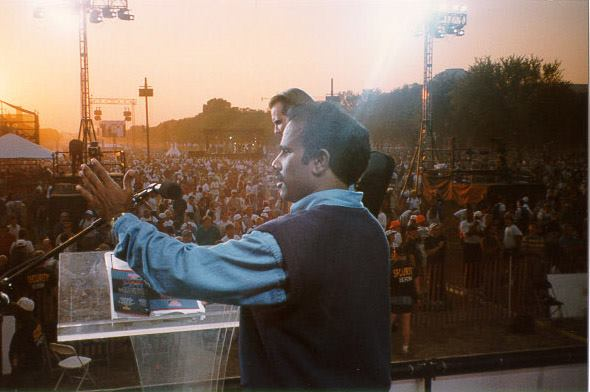 Dr. K.A. Paul addressing the Stand In the Gap gathering on the National Mall, 1997