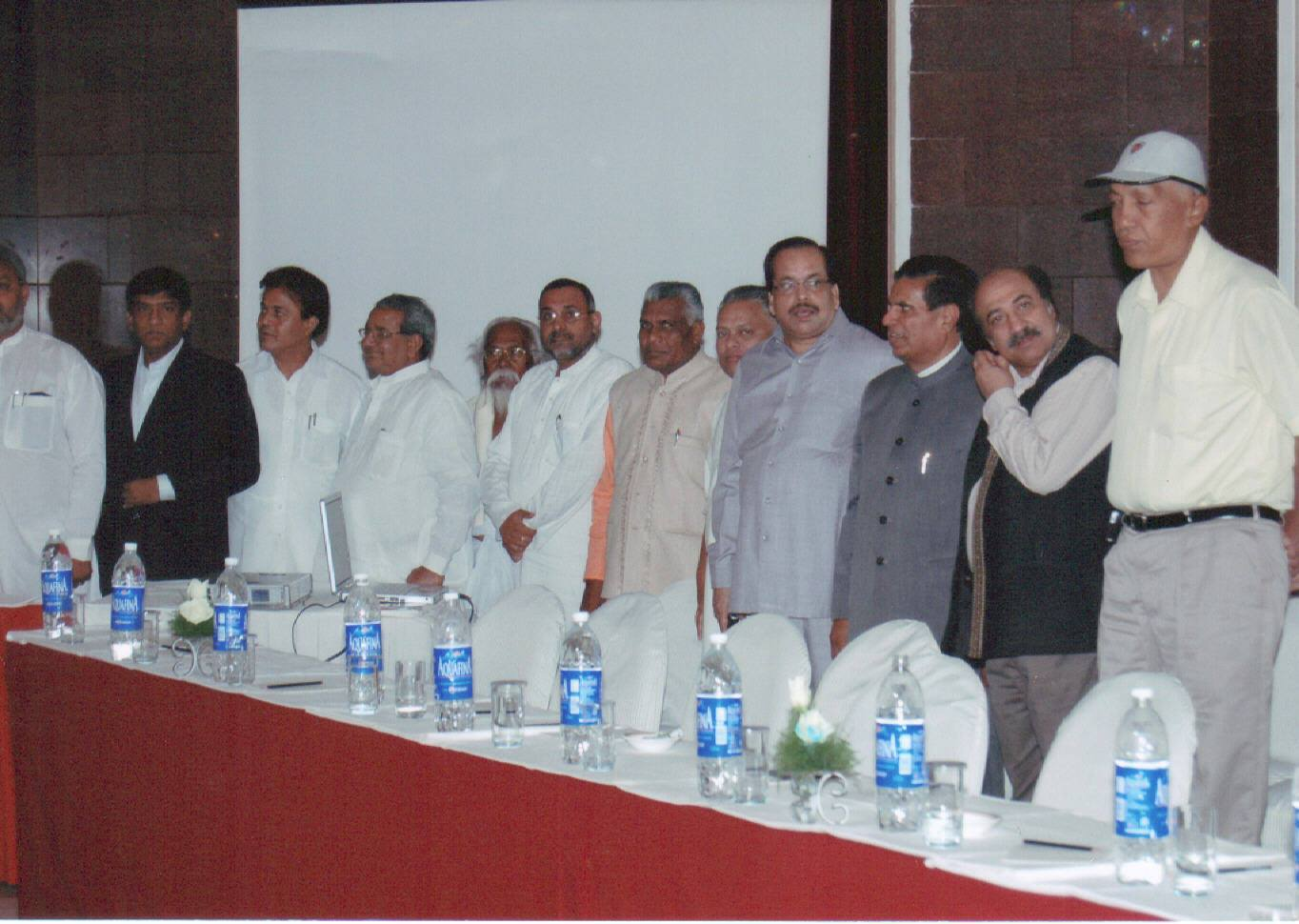 Dr. K.A. Paul with a panel of Indian political and religious leaders